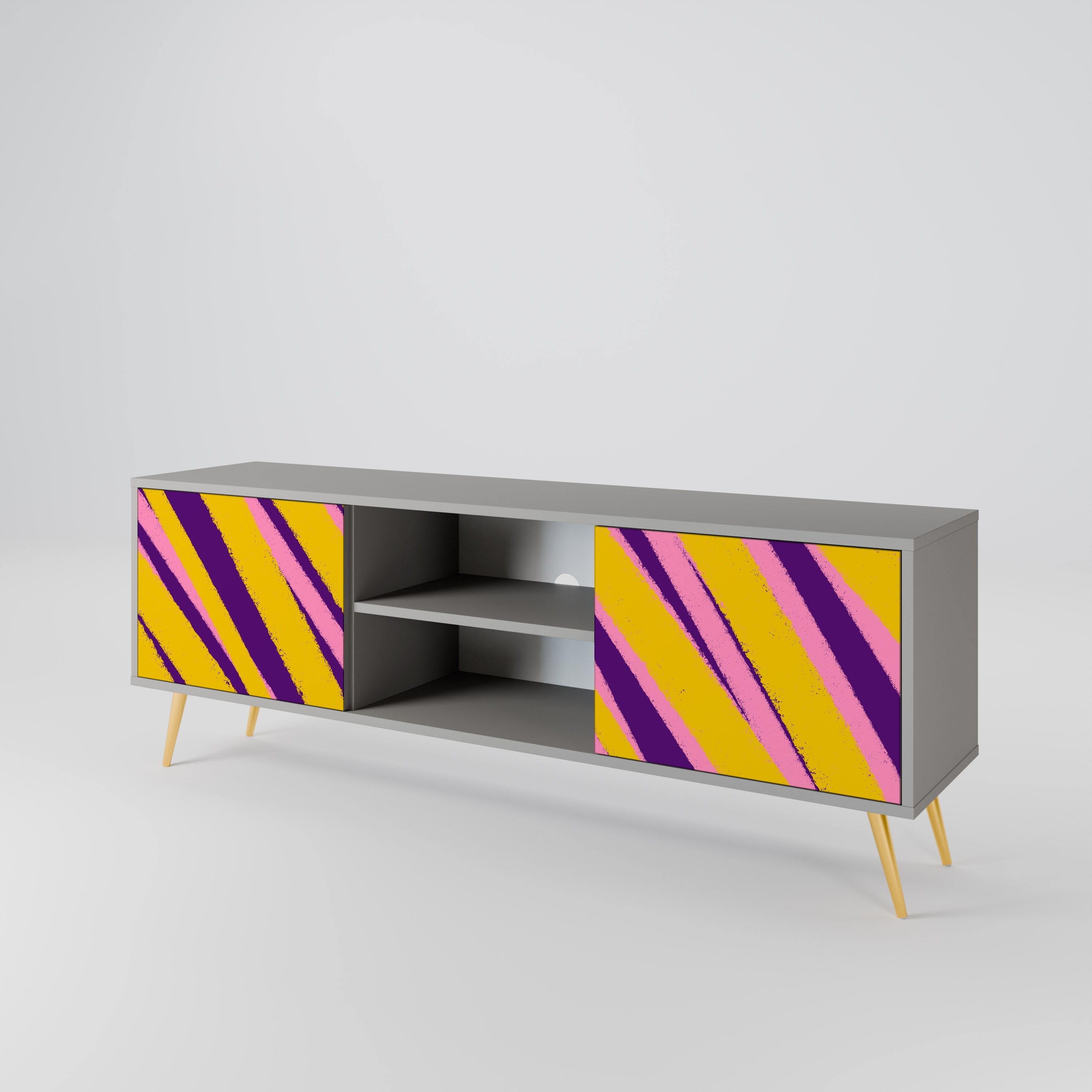 DREAMS COME TRUE 2-Door TV Stand in Grey Finish