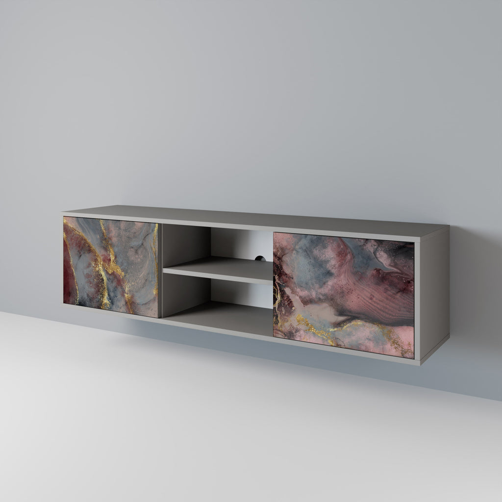 GOLDEN TIDES 2-Door TV Stand in Grey Finish