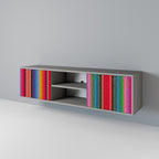 ETHNIC MEXICAN TV-Lowboard mit 2 Türen in Grau