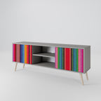 ETHNIC MEXICAN TV-Lowboard mit 2 Türen in Grau