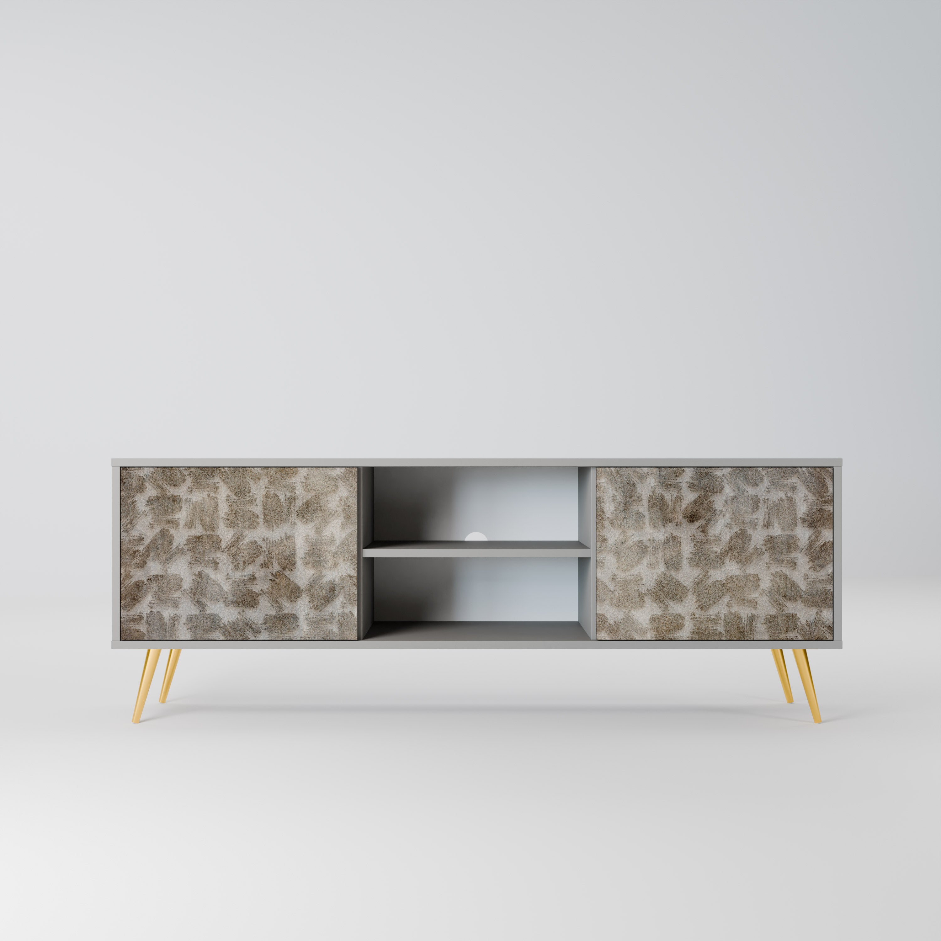 SLIGHTLY BLURRED 2-Door TV Stand in Grey Finish