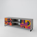 ELECTRIC PATTERNS 2-Door TV Stand in Grey Finish