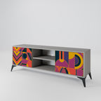 ELECTRIC PATTERNS 2-Door TV Stand in Grey Finish