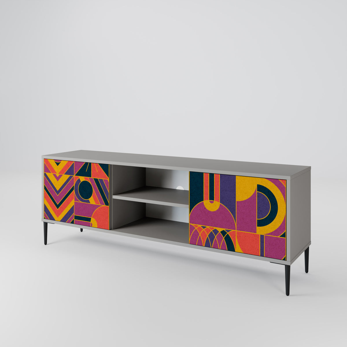 ELECTRIC PATTERNS 2-Door TV Cabinet