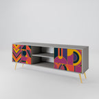ELECTRIC PATTERNS 2-Door TV Stand in Grey Finish