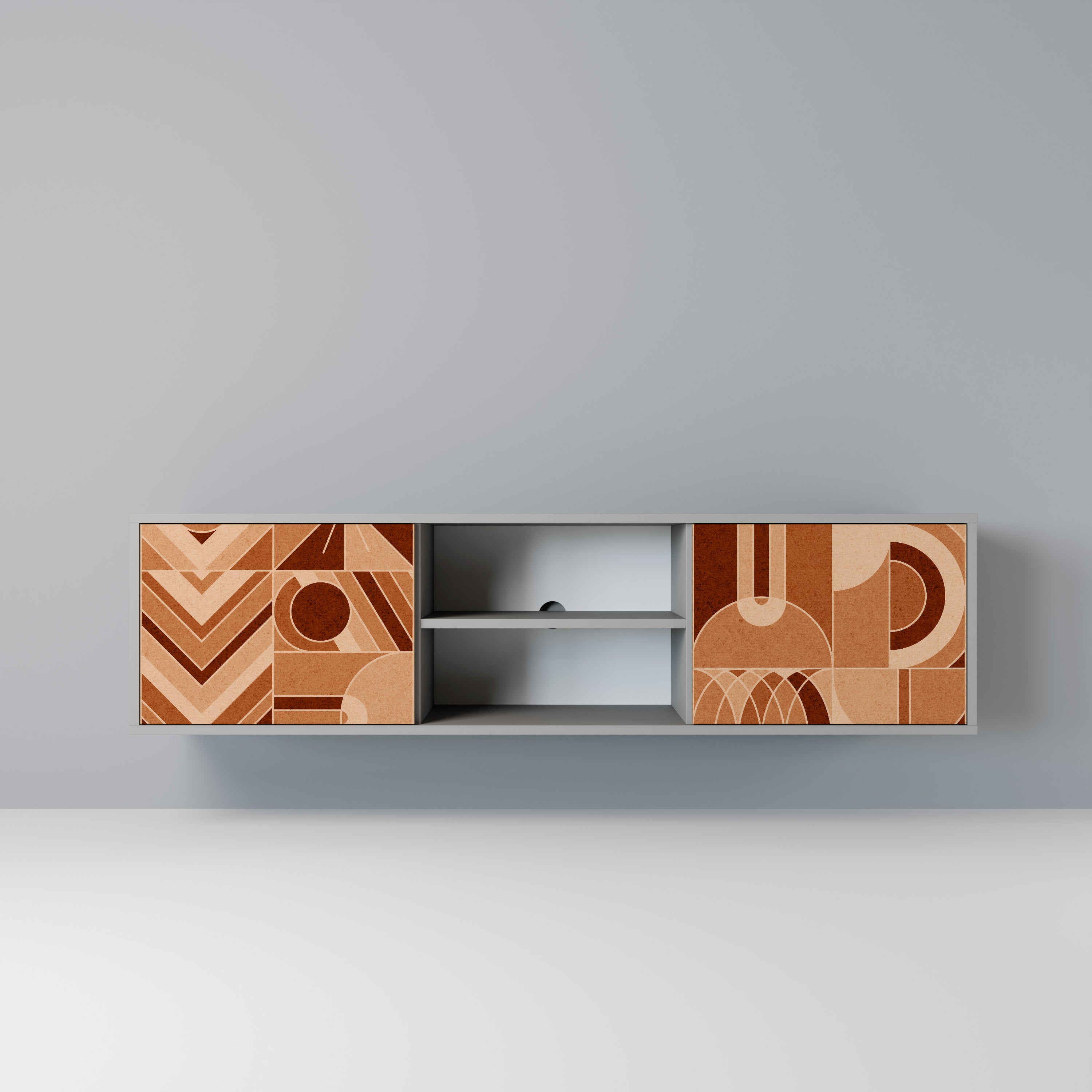 PRISM MOSAIC 2-Door TV Stand in Grey Finish