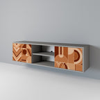 PRISM MOSAIC TV-Lowboard mit 2 Türen in Grau