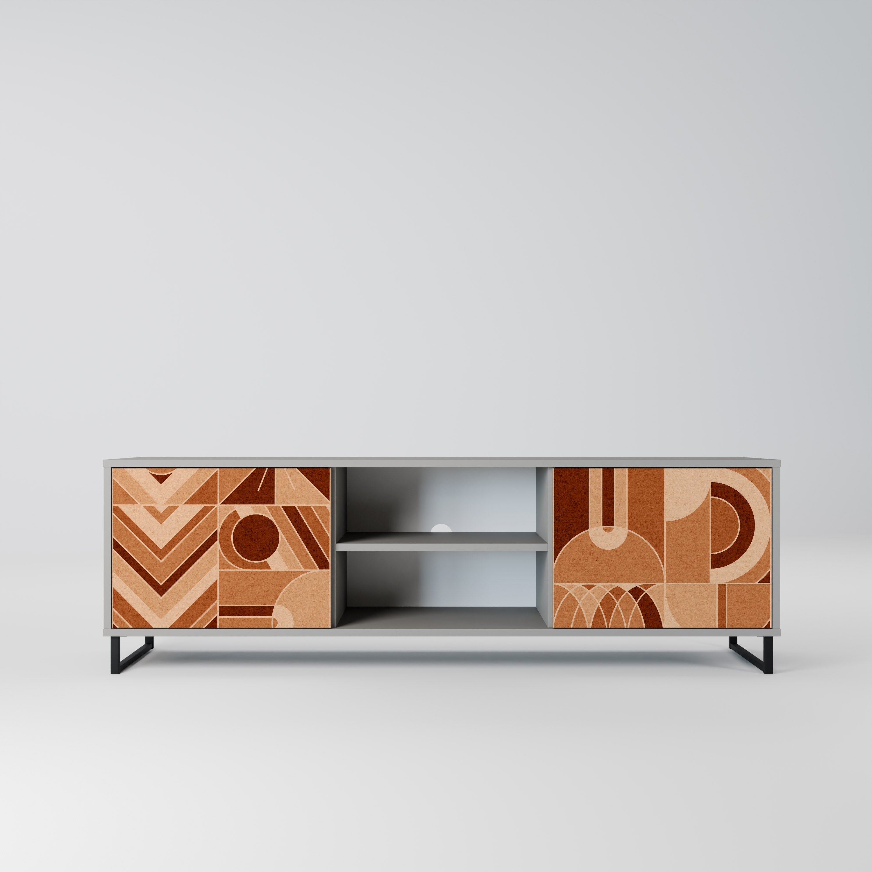 PRISM MOSAIC 2-Door TV Stand in Grey Finish