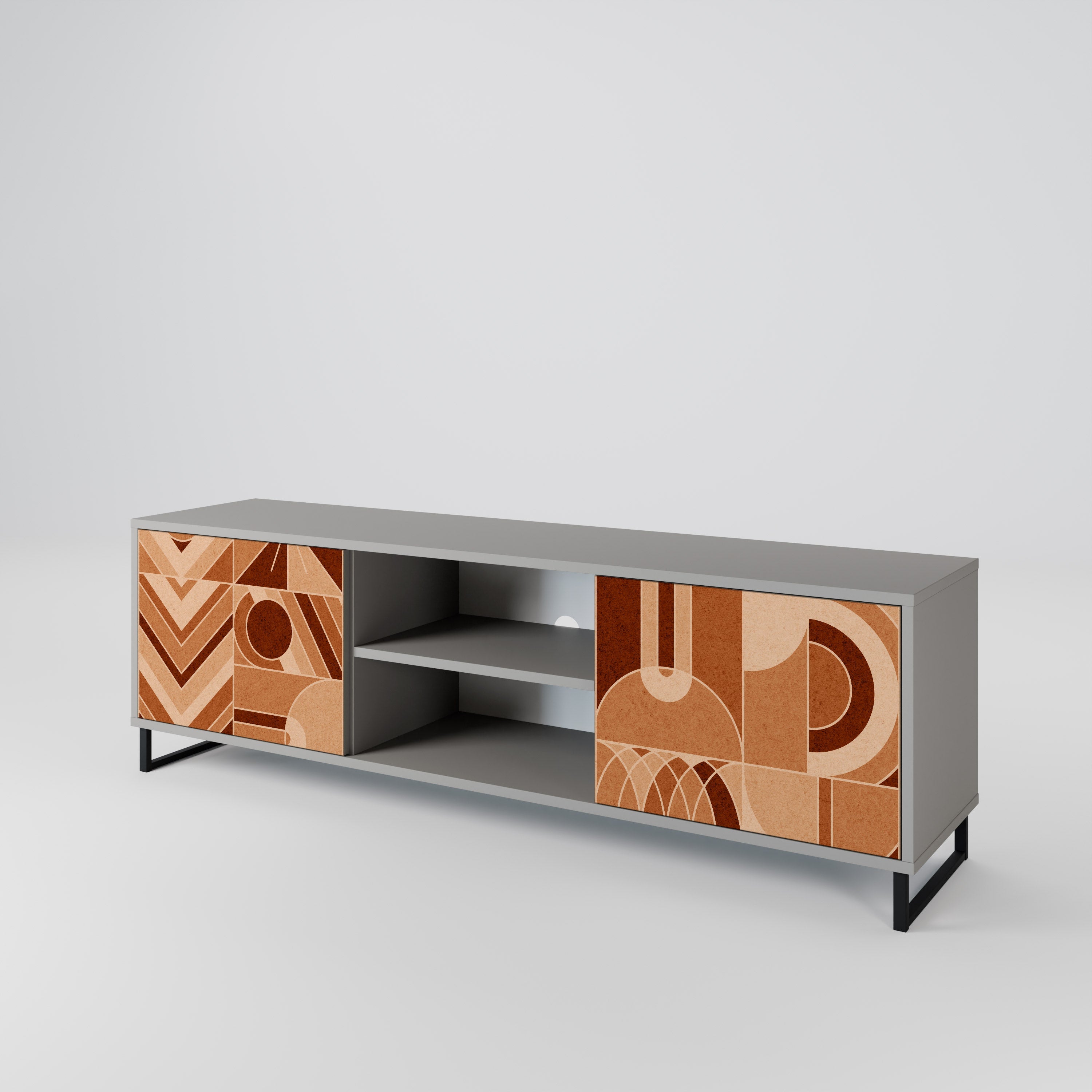 PRISM MOSAIC TV-Lowboard mit 2 Türen in Grau