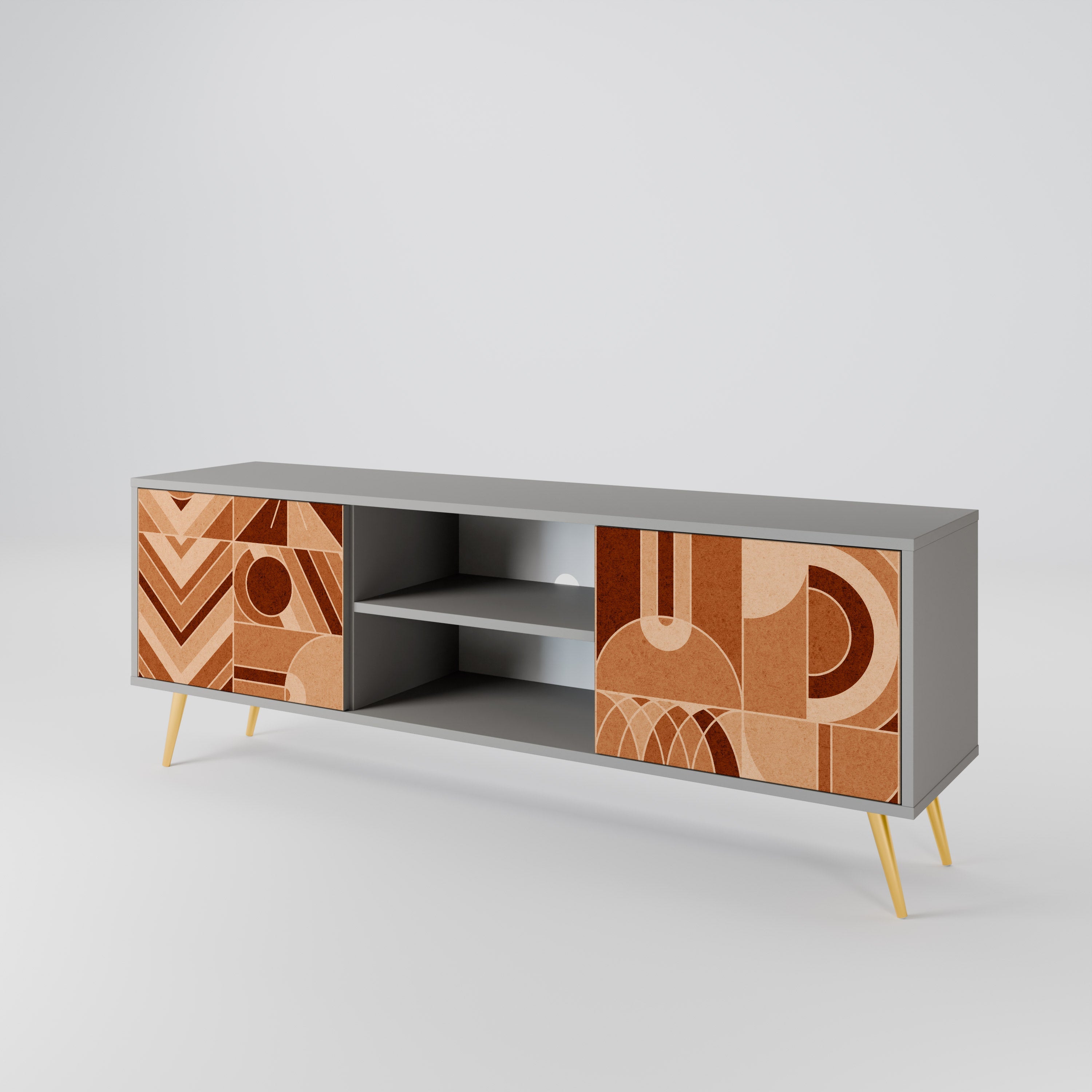 PRISM MOSAIC 2-Door TV Stand in Grey Finish