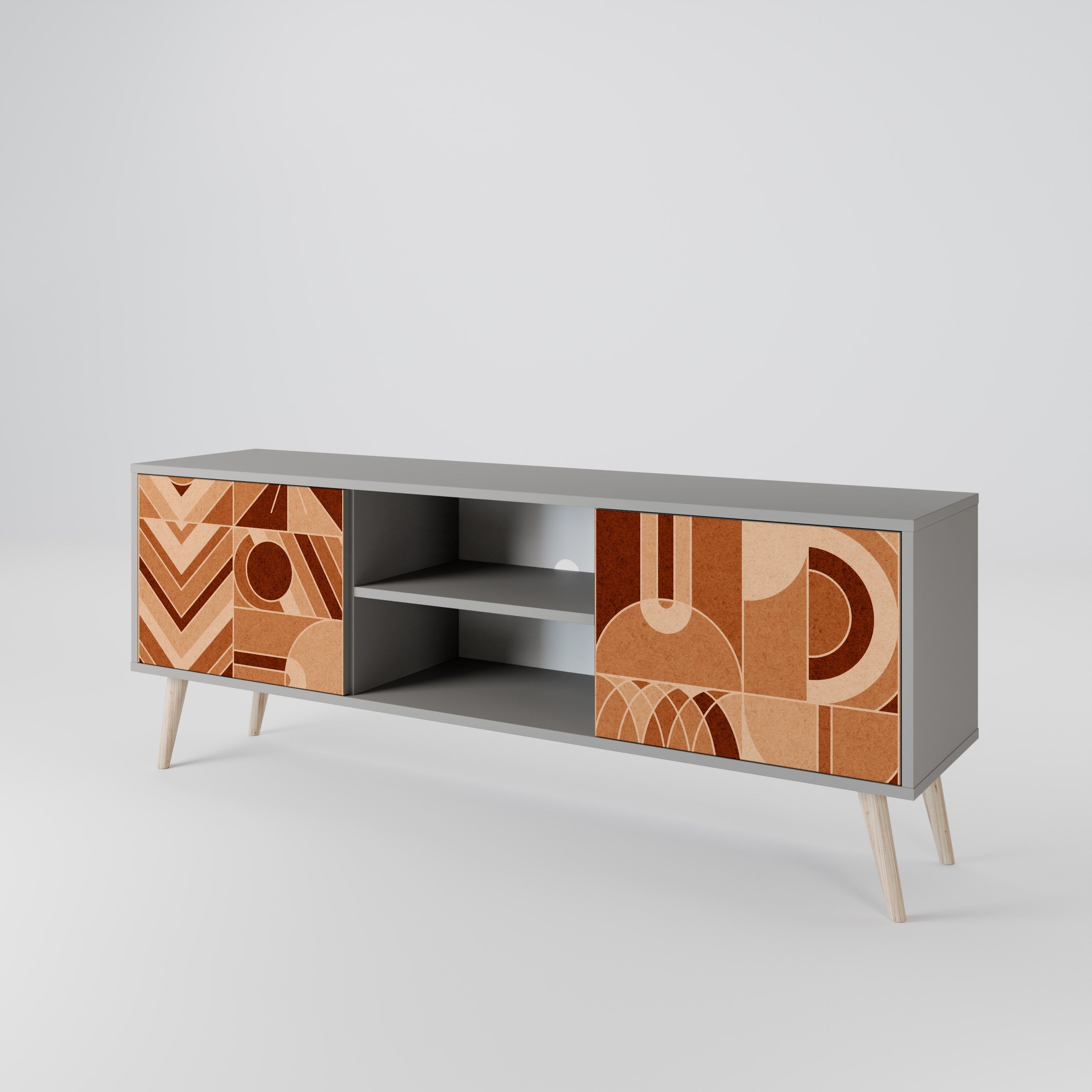 PRISM MOSAIC 2-Door TV Stand in Grey Finish