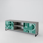 HARMONIC GRID 2-Door TV Stand in Grey Finish