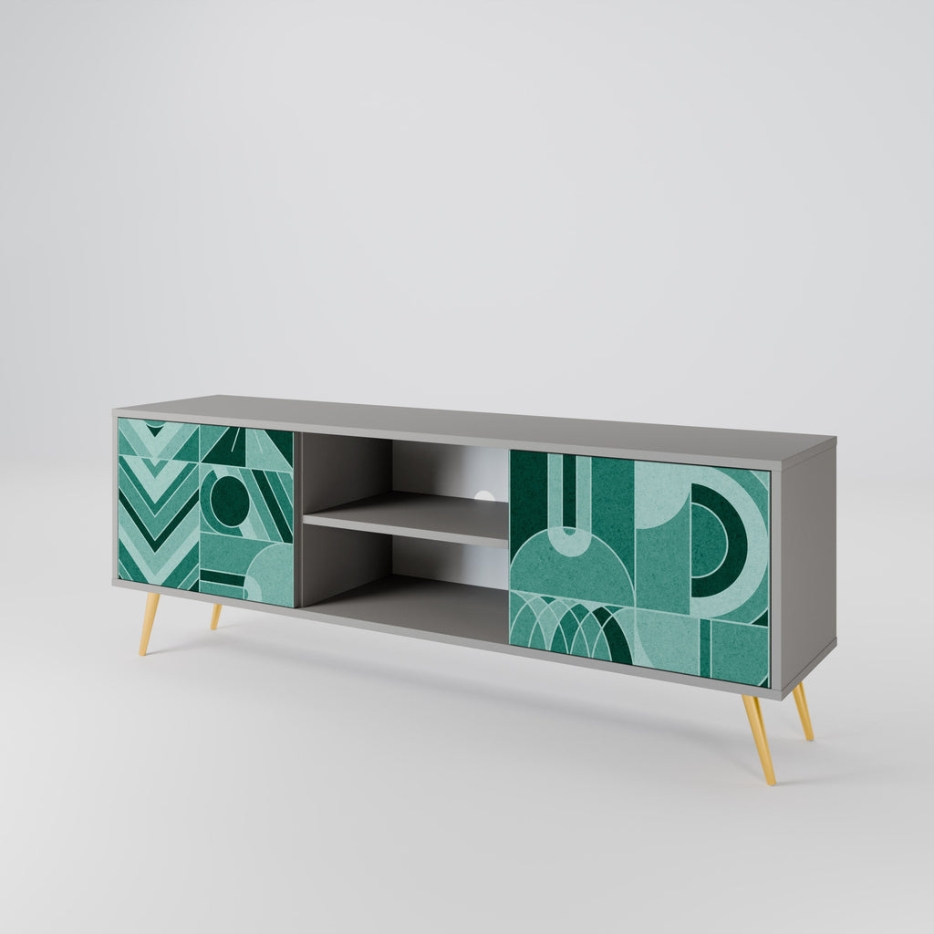 HARMONIC GRID 2-Door TV Stand in Grey Finish