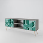 HARMONIC GRID 2-Door TV Stand in Grey Finish