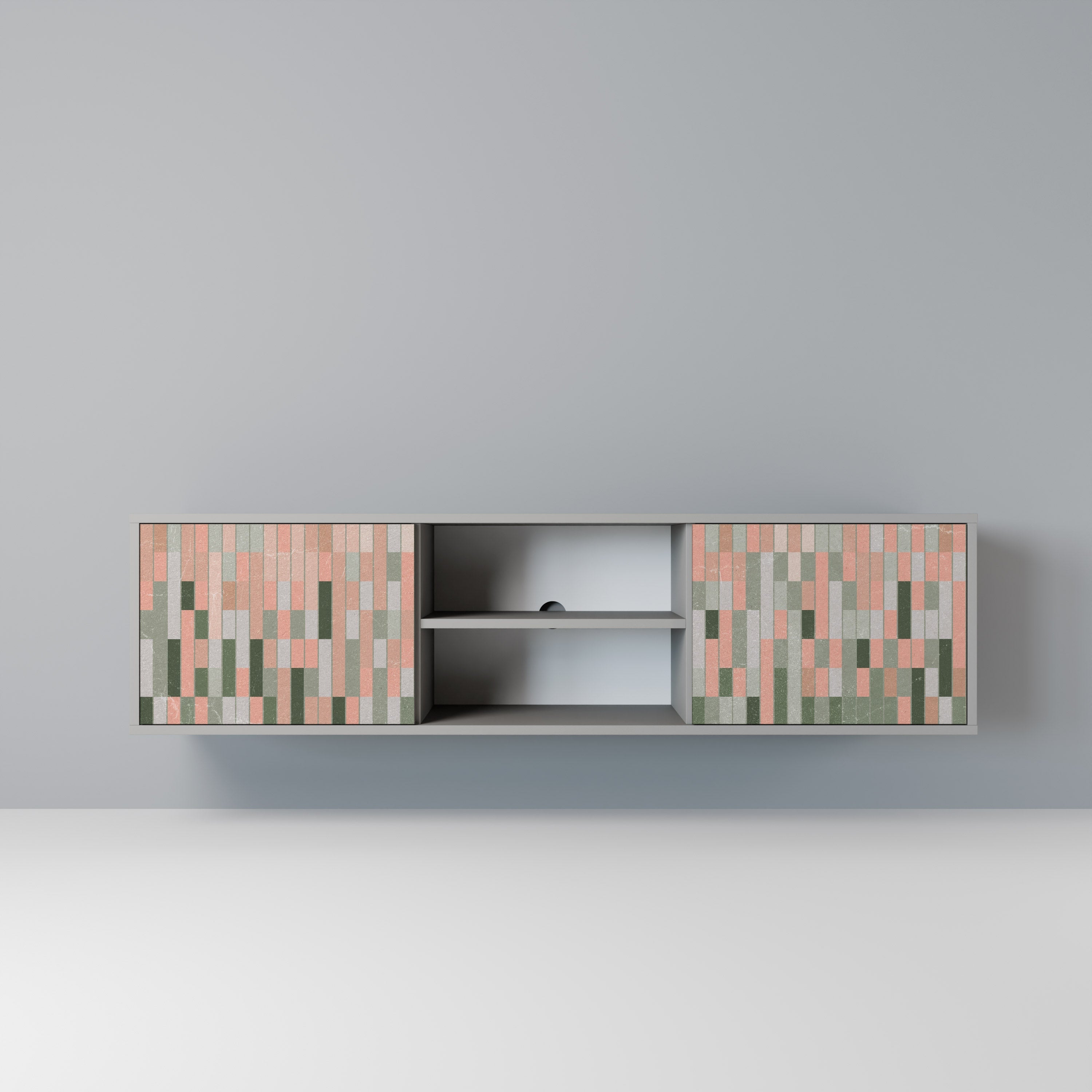 BUILDING THE FUTURE 2-Door TV Stand in Grey Finish