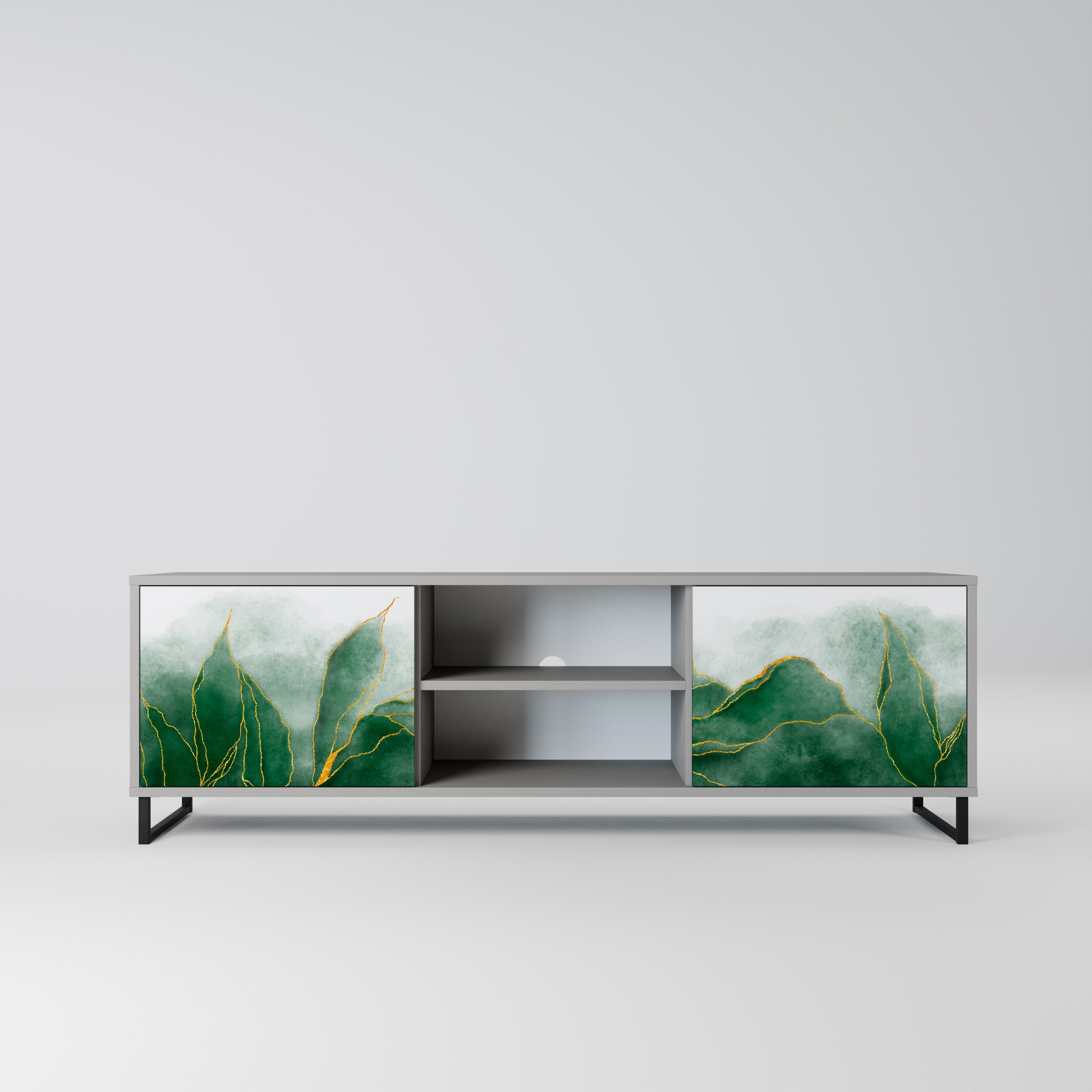 EXPENSIVE NATURE 2-Door TV Stand in Grey Finish