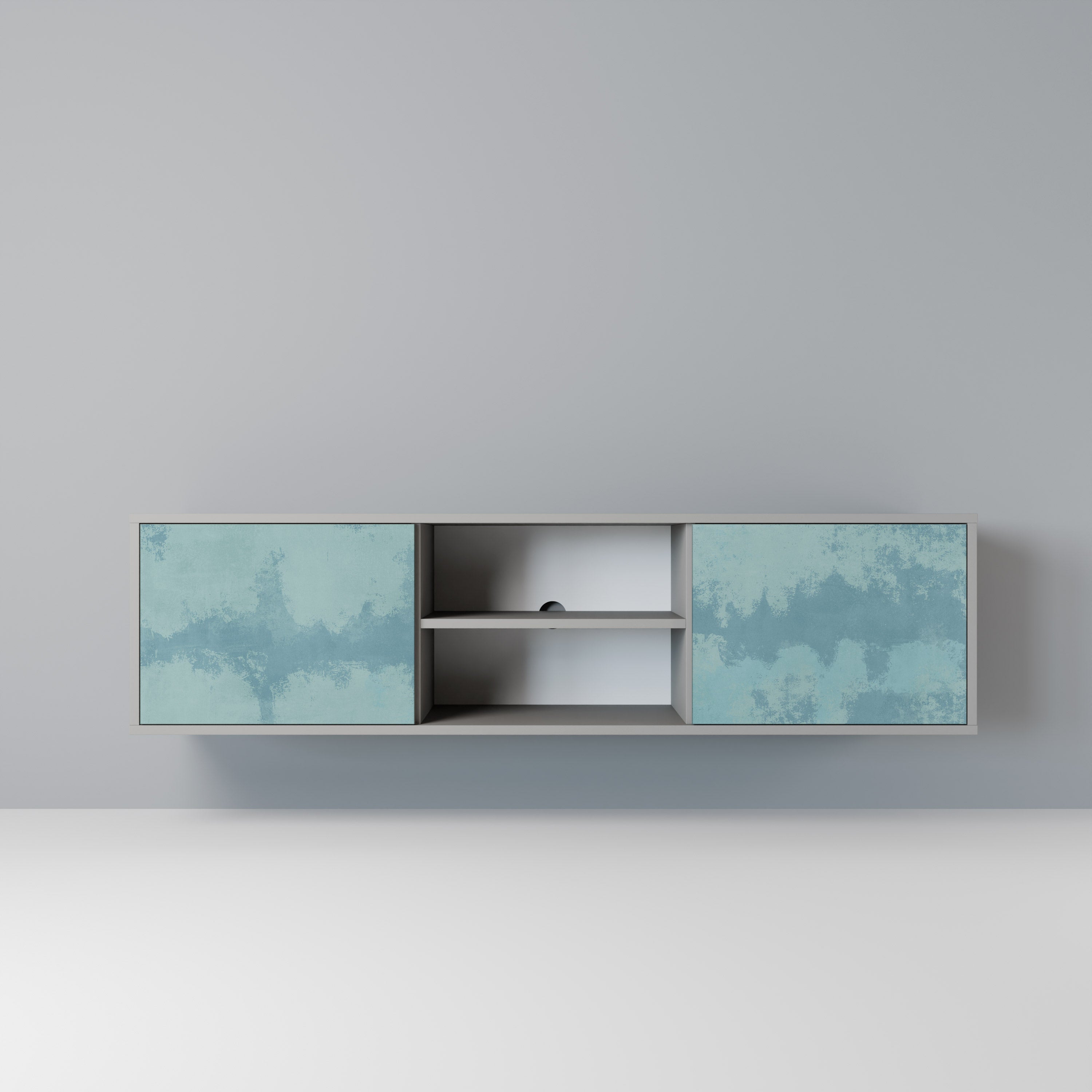 SKY WASH 2-Door TV Stand in Grey Finish