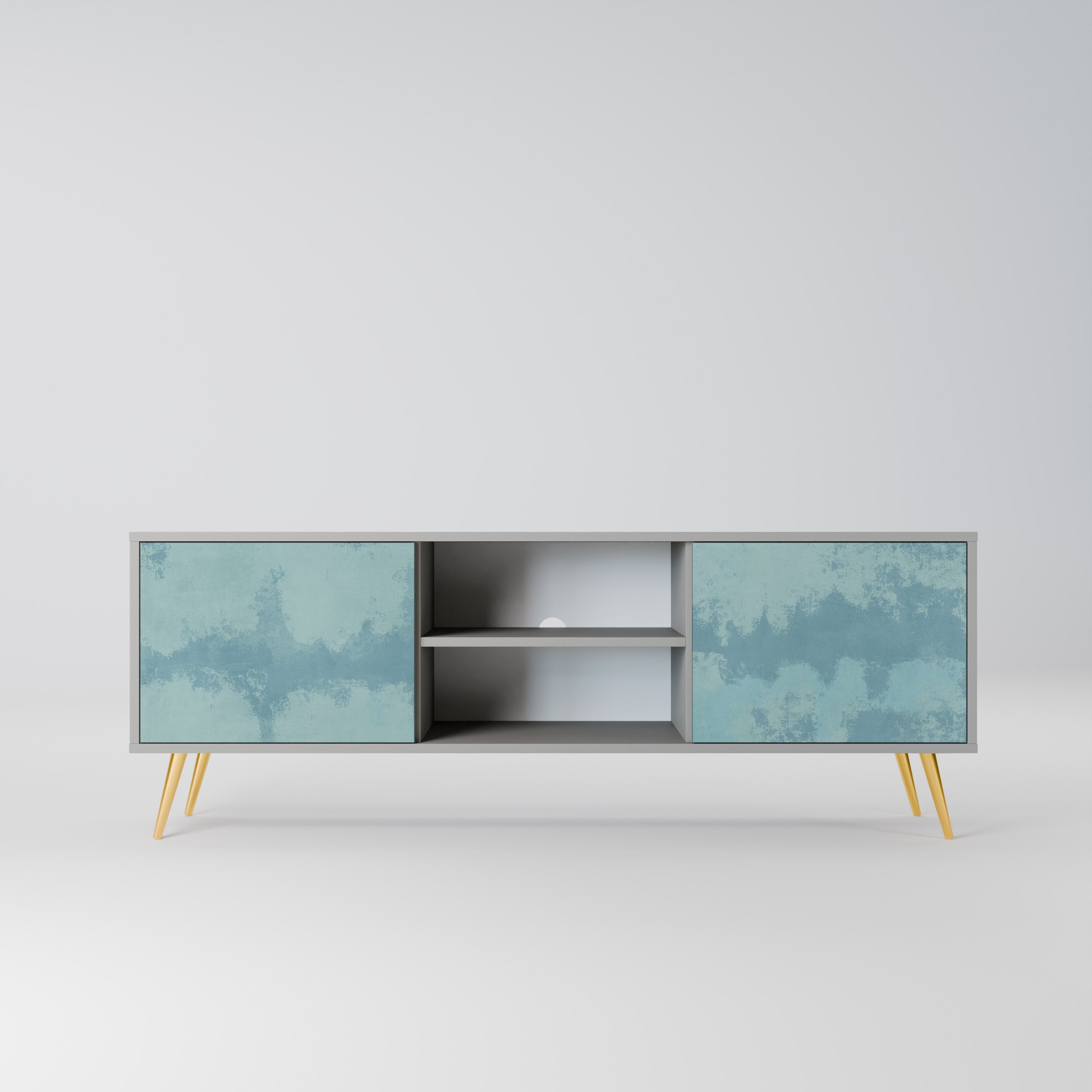 SKY WASH 2-Door TV Stand in Grey Finish