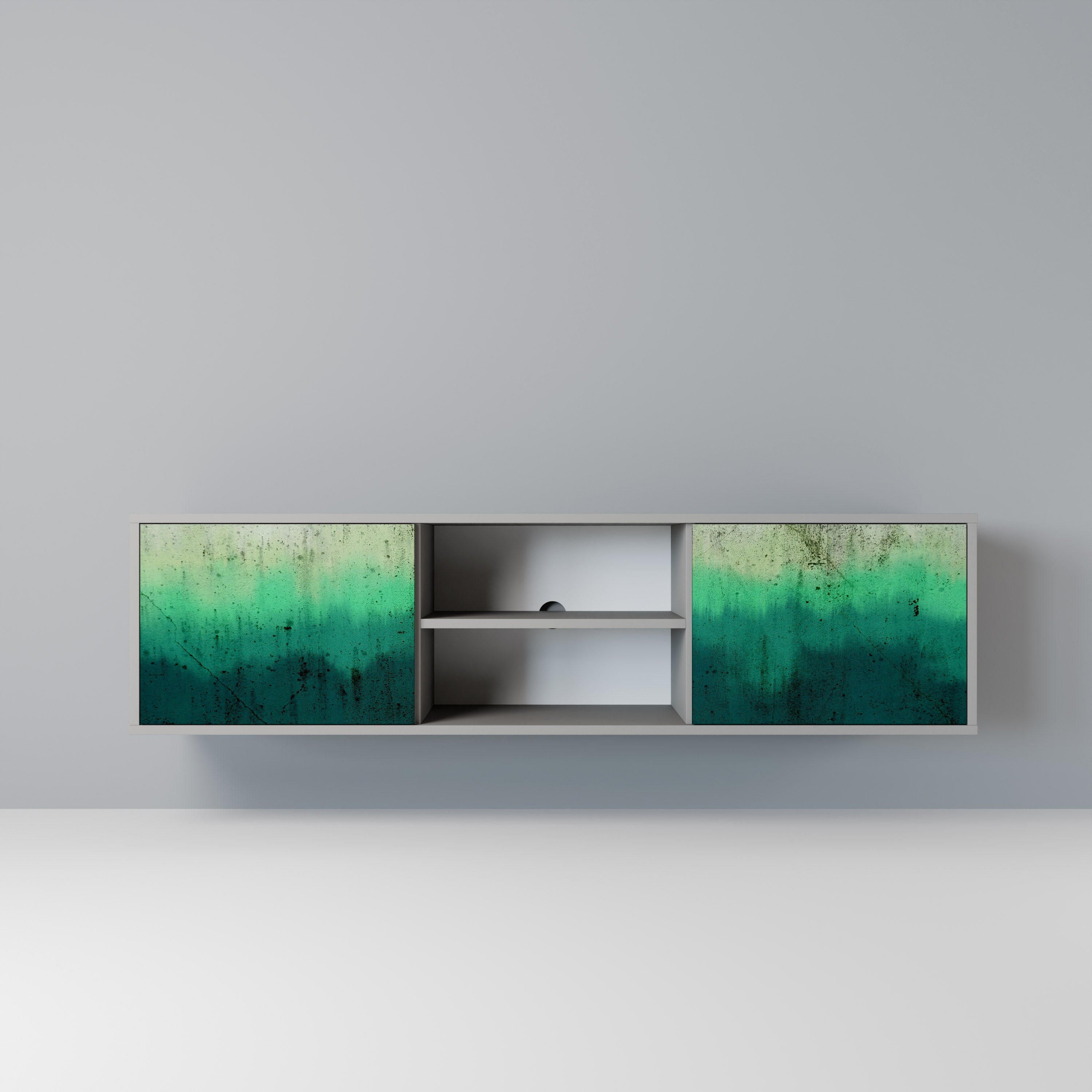 NORTHERN LIGHTS 2-Door TV Stand in Grey Finish