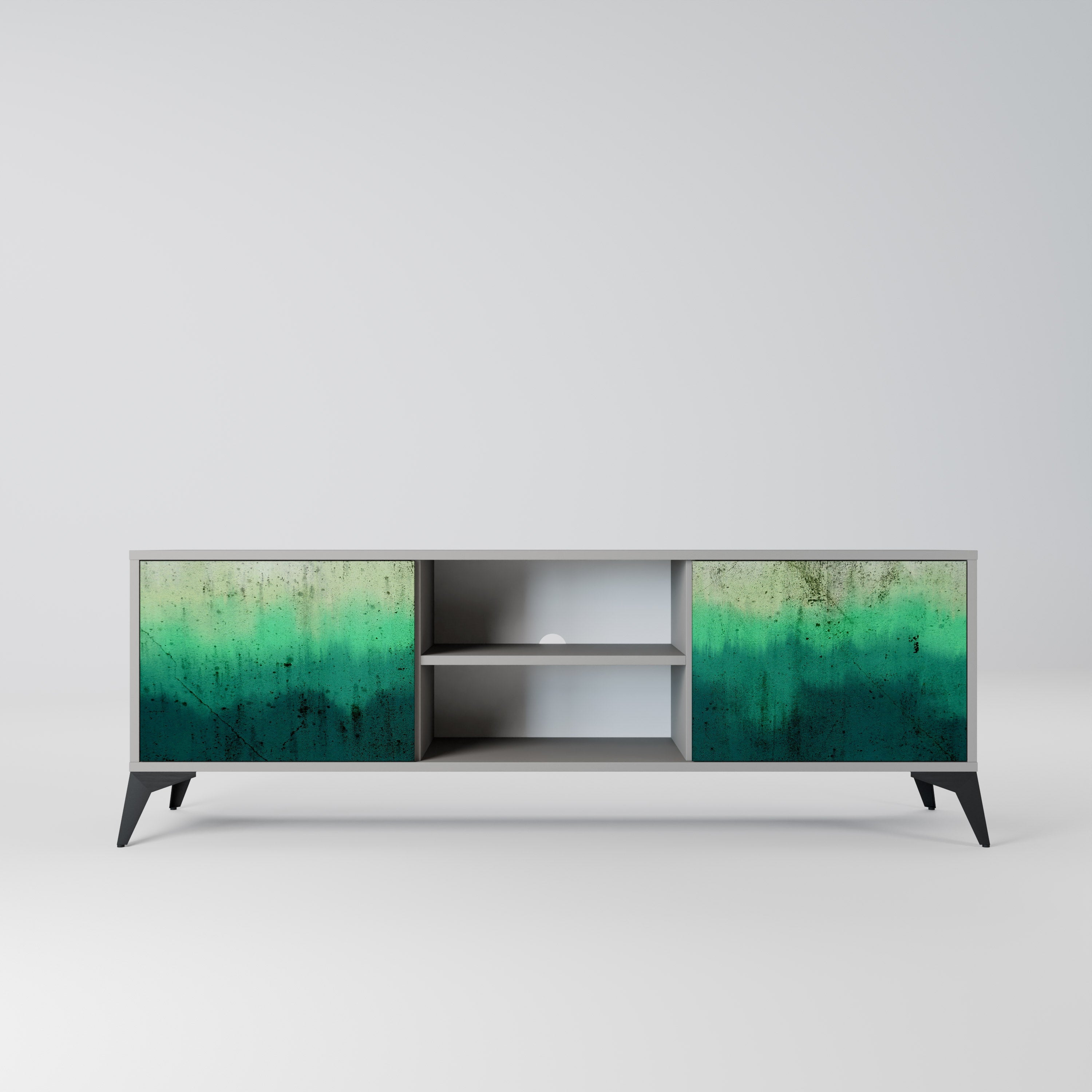 NORTHERN LIGHTS 2-Door TV Stand in Grey Finish