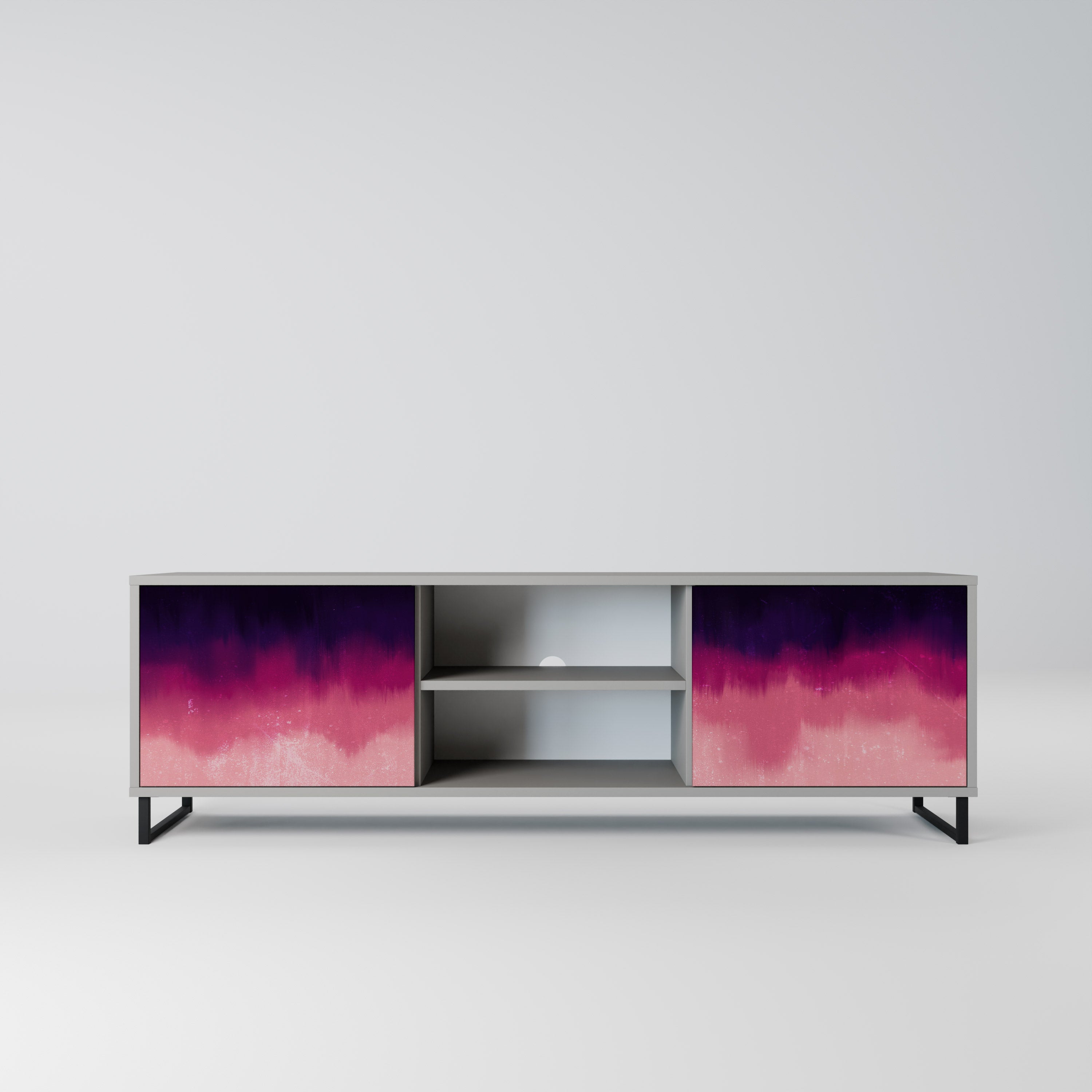 AURORA BOREALIS TV-Lowboard mit 2 Türen in Grau