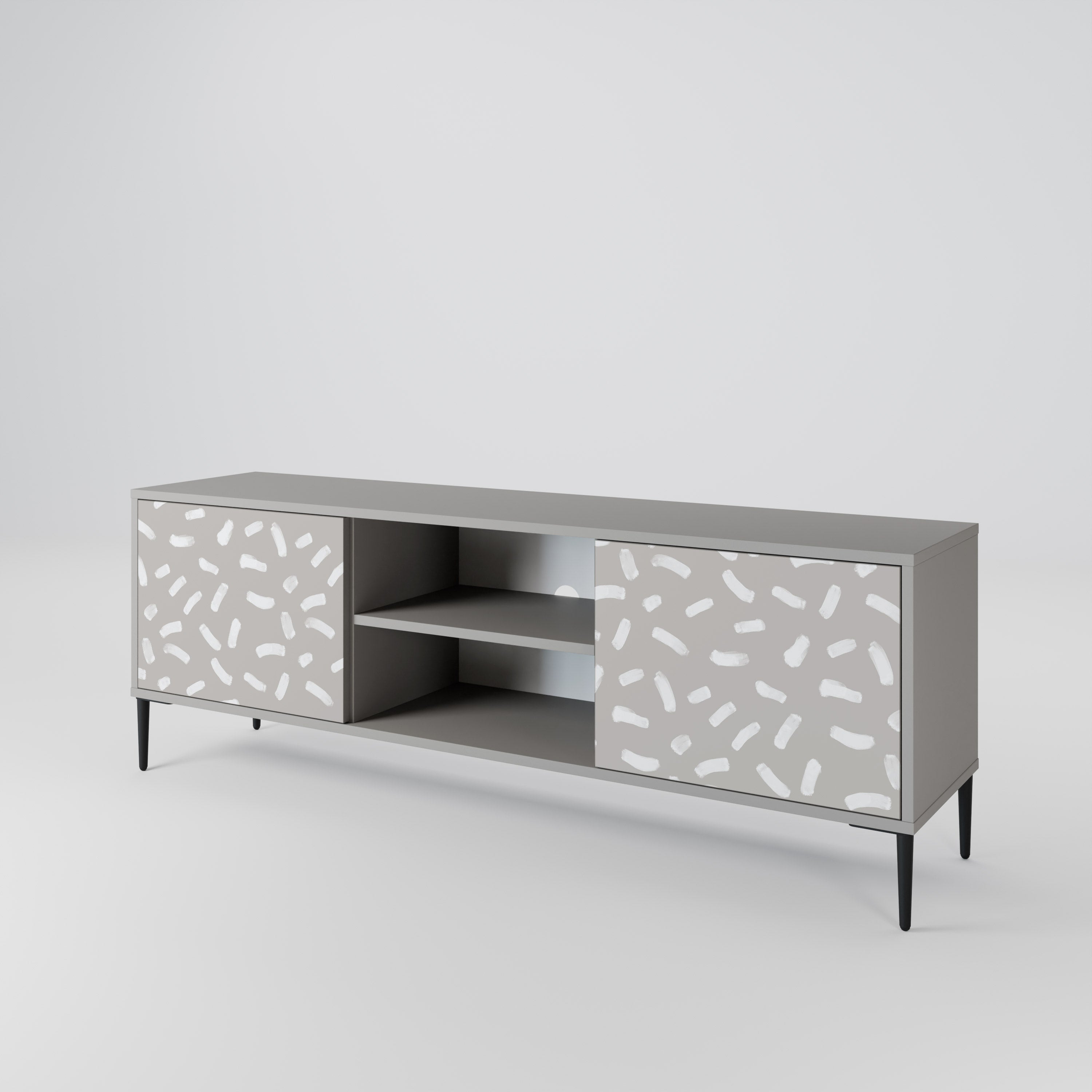 PASSING SECONDS 2-Door TV Stand in Grey Finish