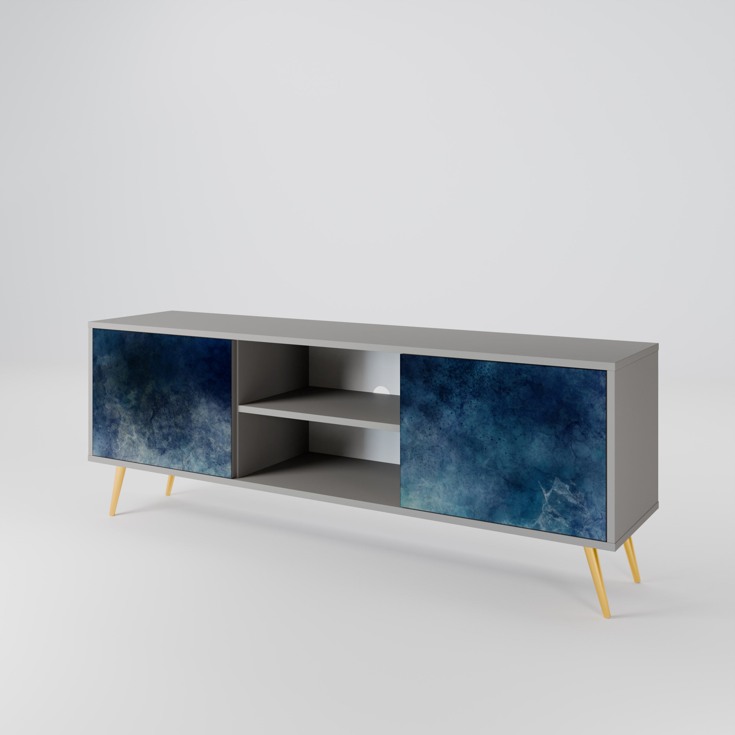 CELESTIAL FALL 2-Door TV Stand in Grey Finish