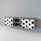 SLIPPING MINUTES 2-Door TV Stand in Grey Finish