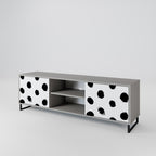 SLIPPING MINUTES 2-Door TV Stand in Grey Finish