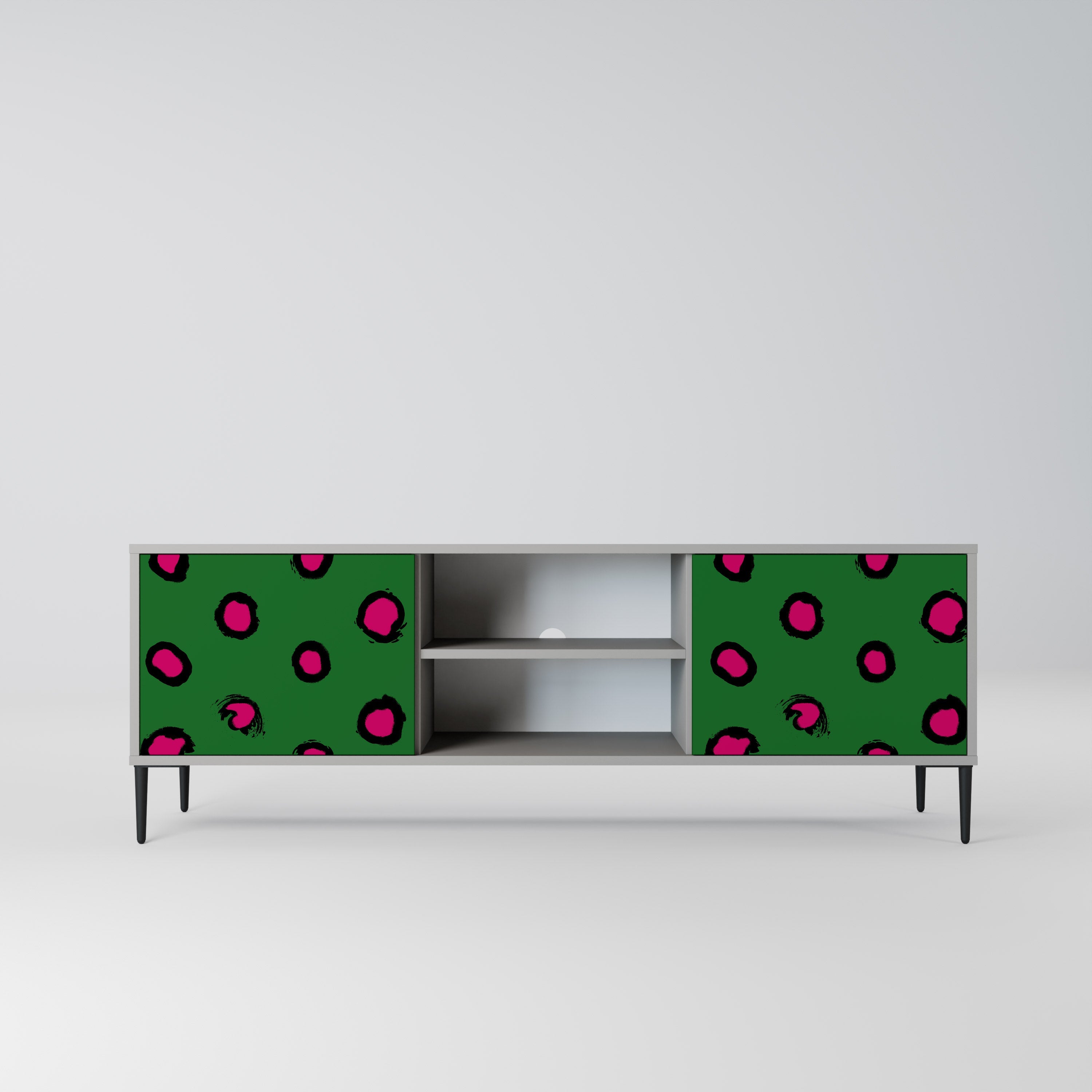FUNKY SPOTS 2-Door TV Stand in Grey Finish