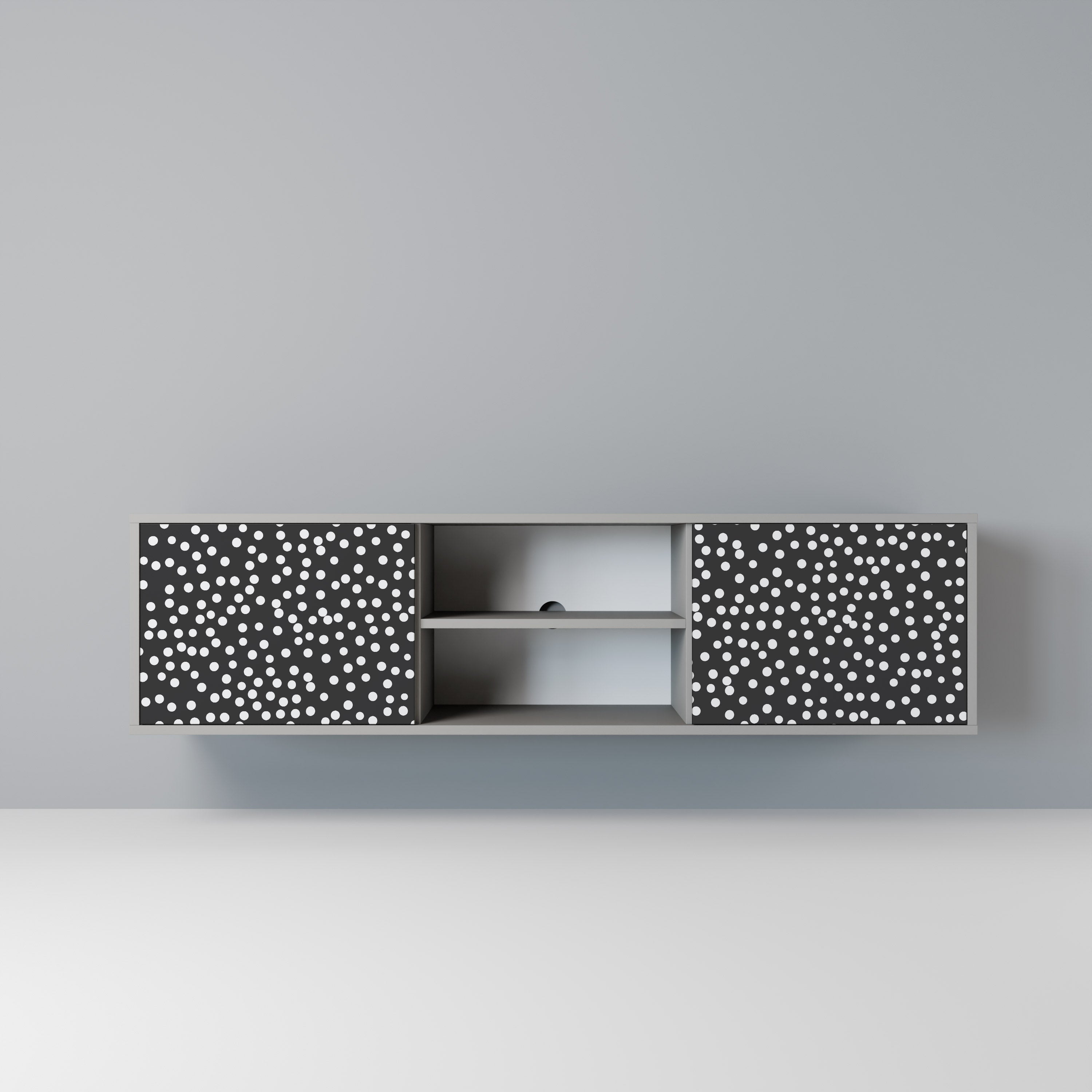 BLINDING LIGHTS 2-Door TV Stand in Grey Finish
