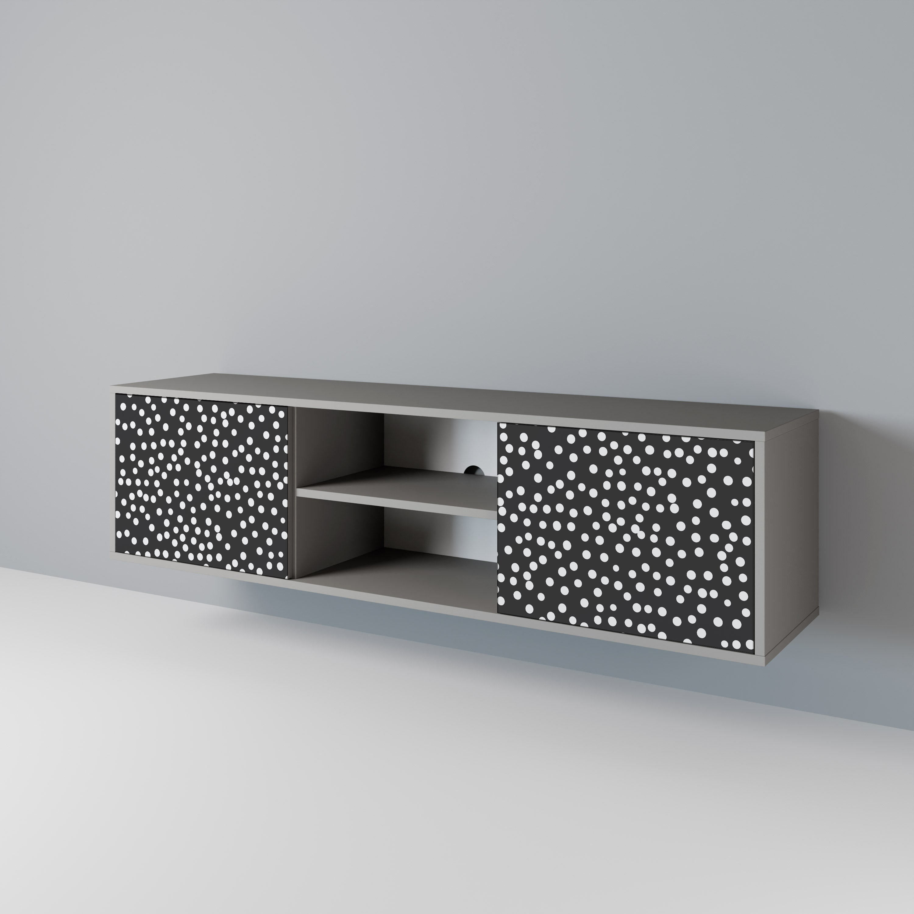 BLINDING LIGHTS TV-Lowboard mit 2 Türen in Grau