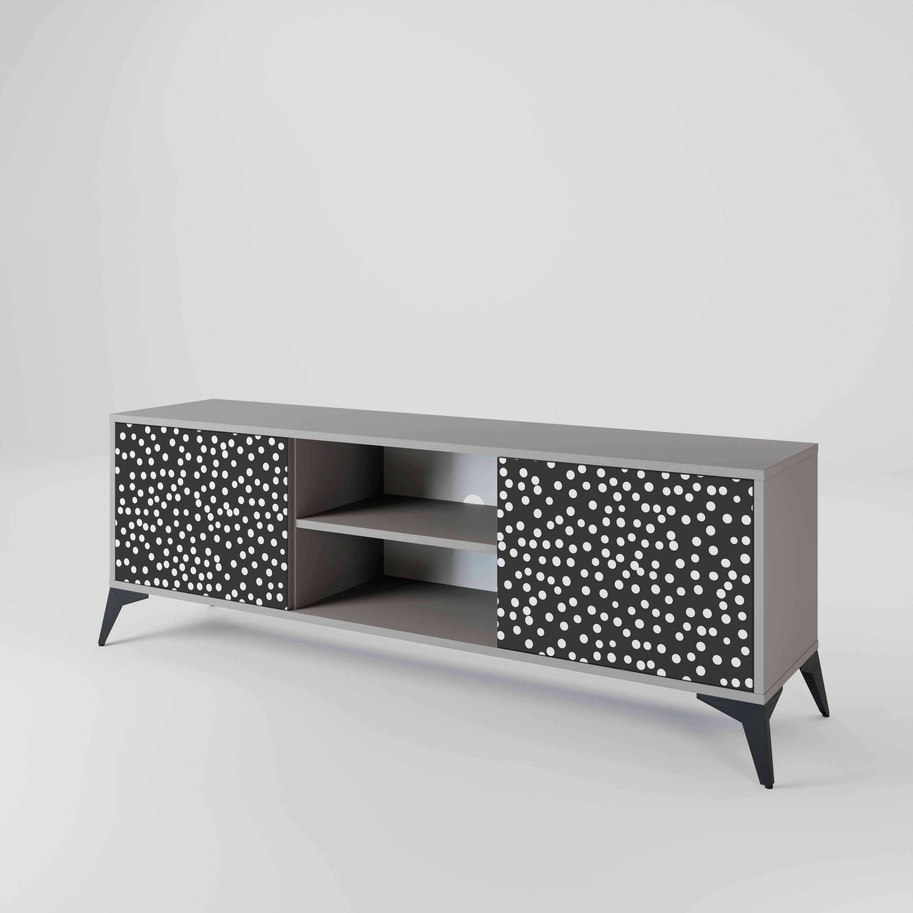 BLINDING LIGHTS 2-Door TV Stand in Grey Finish