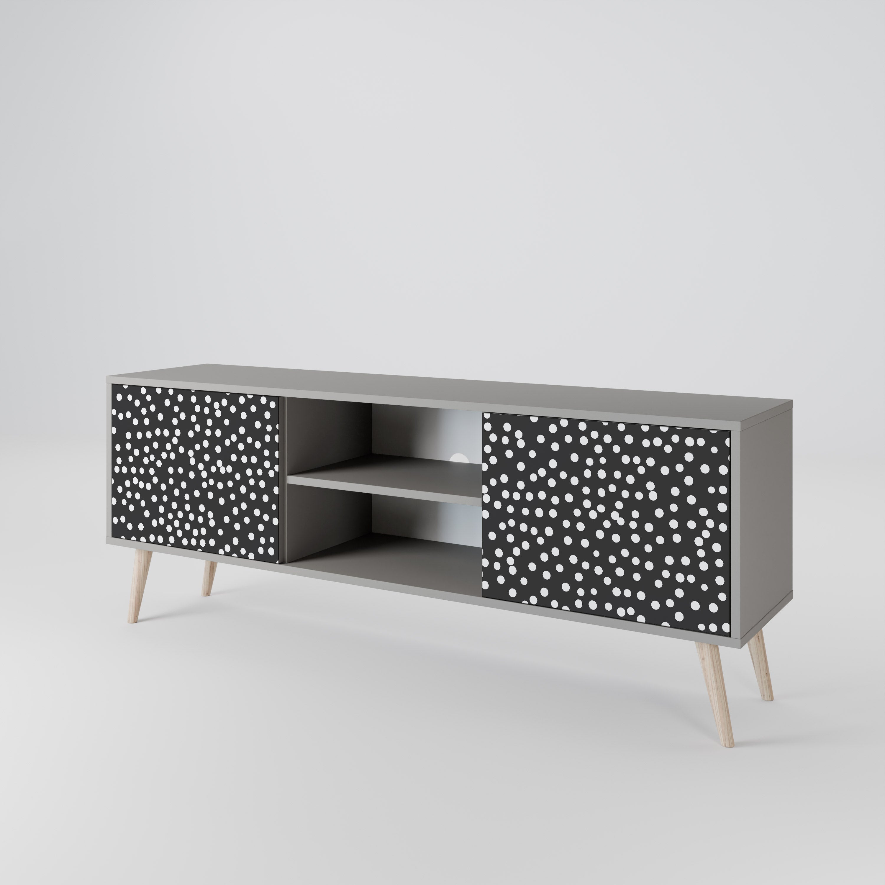 BLINDING LIGHTS 2-Door TV Stand in Grey Finish