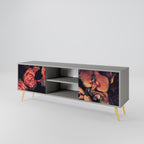 NEVERENDING BLOOM 2-Door TV Stand in Grey Finish