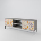 SPRING WHIMSY 2-Door TV Stand in Grey Finish