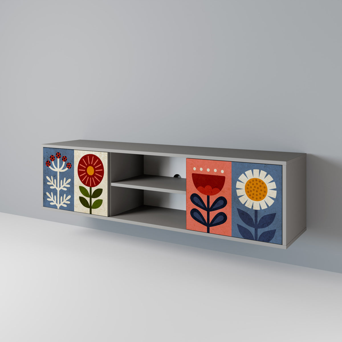 SCANDIC FLOWERET 2-Door TV Cabinet