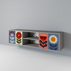 SCANDIC FLOWERET TV-Lowboard mit 2 Türen in Grau