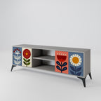 SCANDIC FLOWERET TV-Lowboard mit 2 Türen in Grau