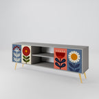 SCANDIC FLOWERET TV-Lowboard mit 2 Türen in Grau