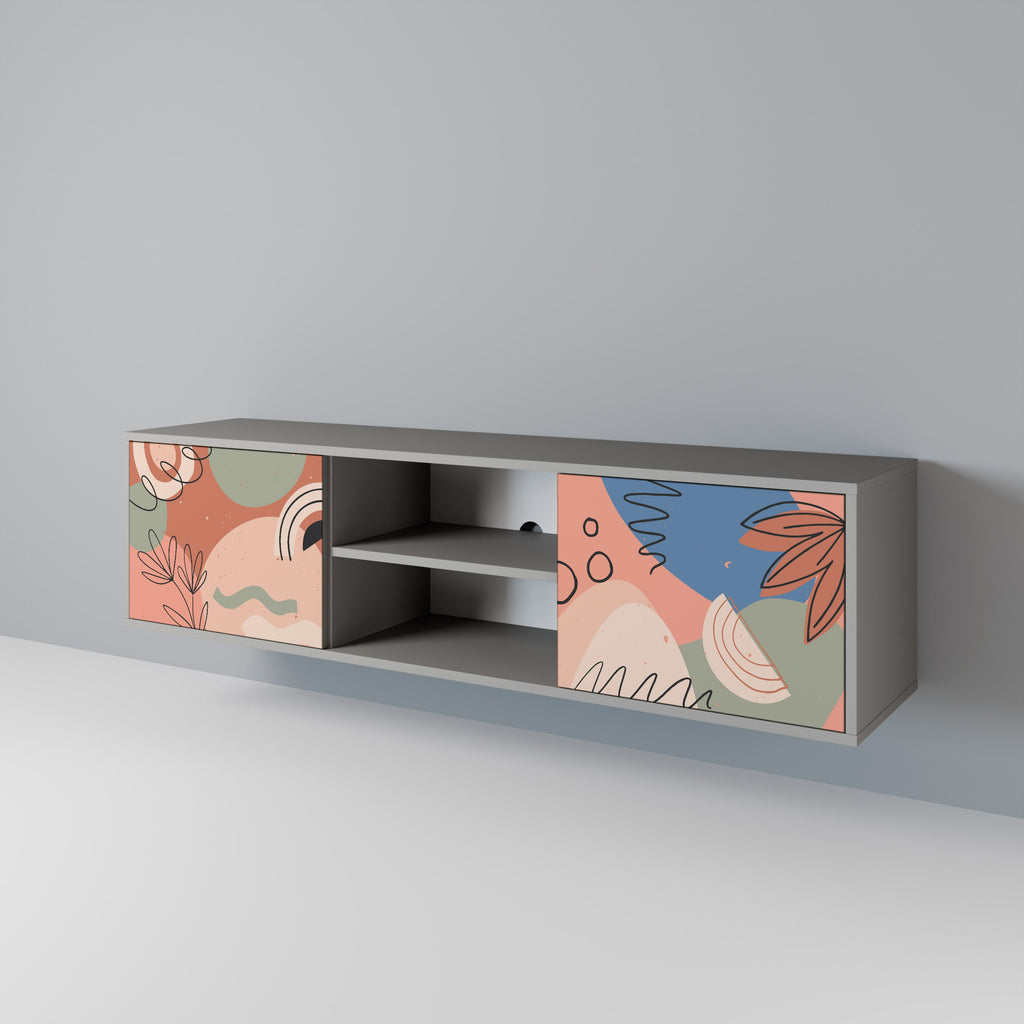 PASTEL DESTINY TV-Lowboard mit 2 Türen in Grau