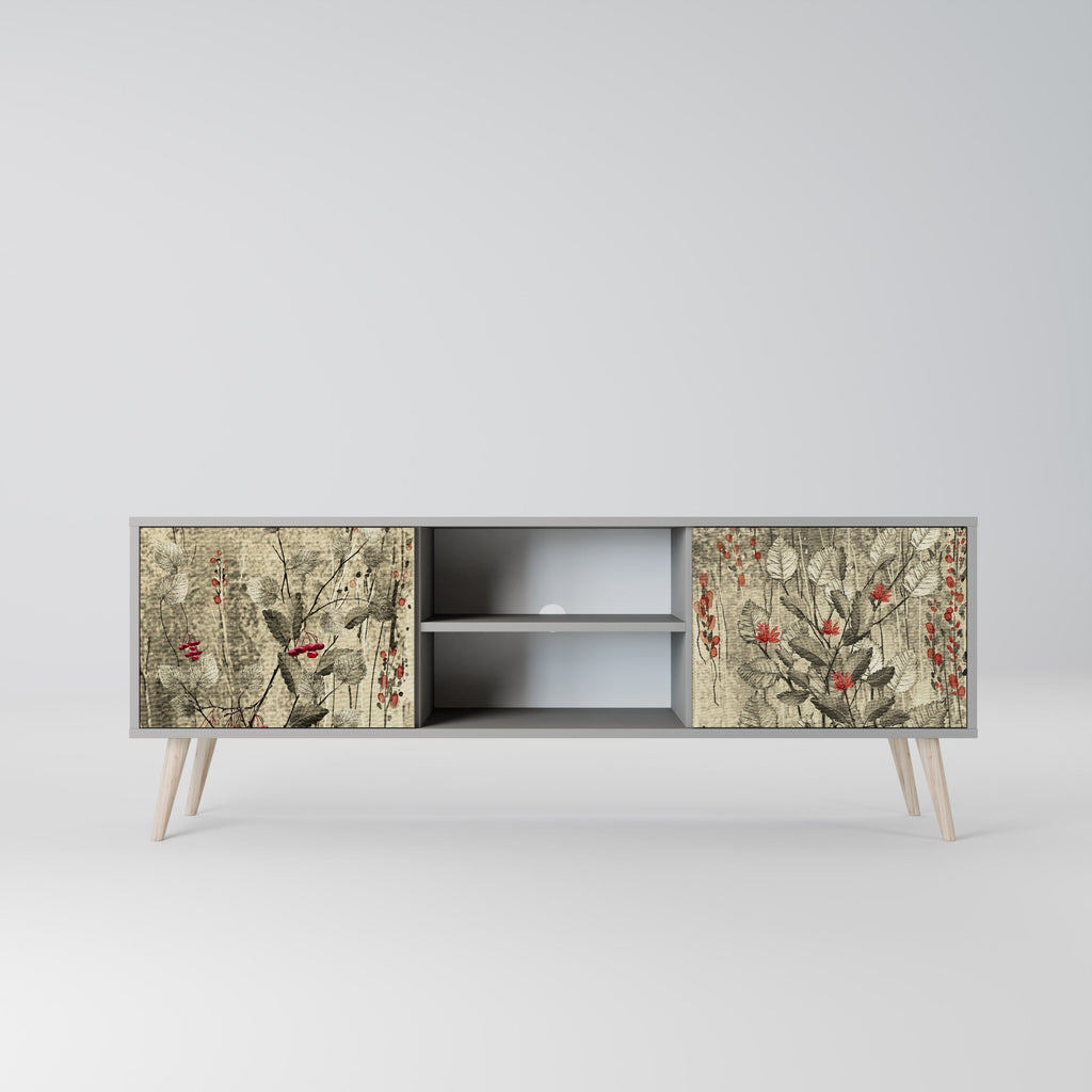 HERBAL GRACE TV-Lowboard mit 2 Türen in Grau