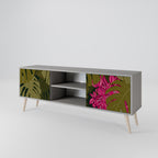 TROPICAL BEAUTY 2-Door TV Stand in Grey Finish