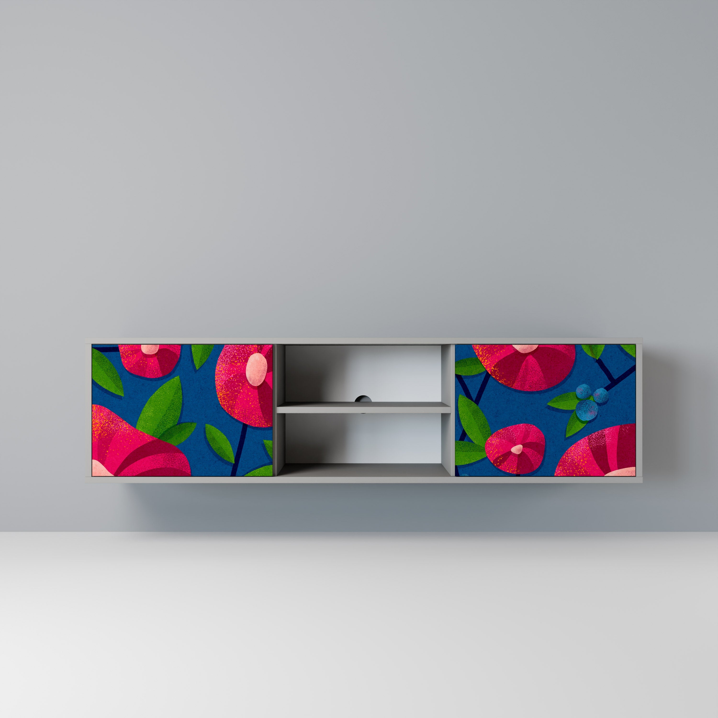 SPRING THOUGHTS 2-Door TV Stand in Grey Finish