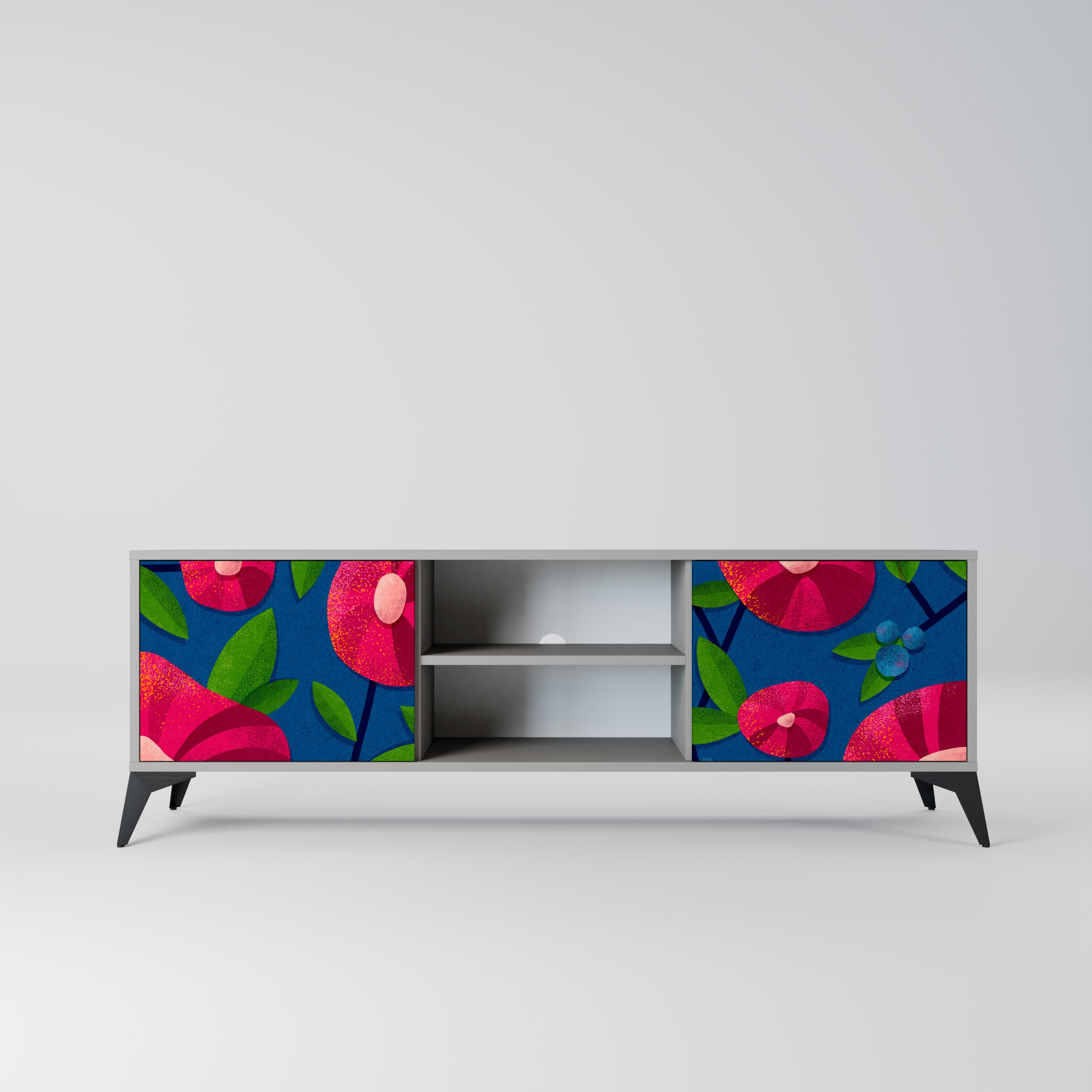 SPRING THOUGHTS 2-Door TV Stand in Grey Finish