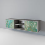 BLOOMING CHARM 2-Door TV Stand in Grey Finish