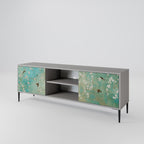 BLOOMING CHARM 2-Door TV Stand in Grey Finish