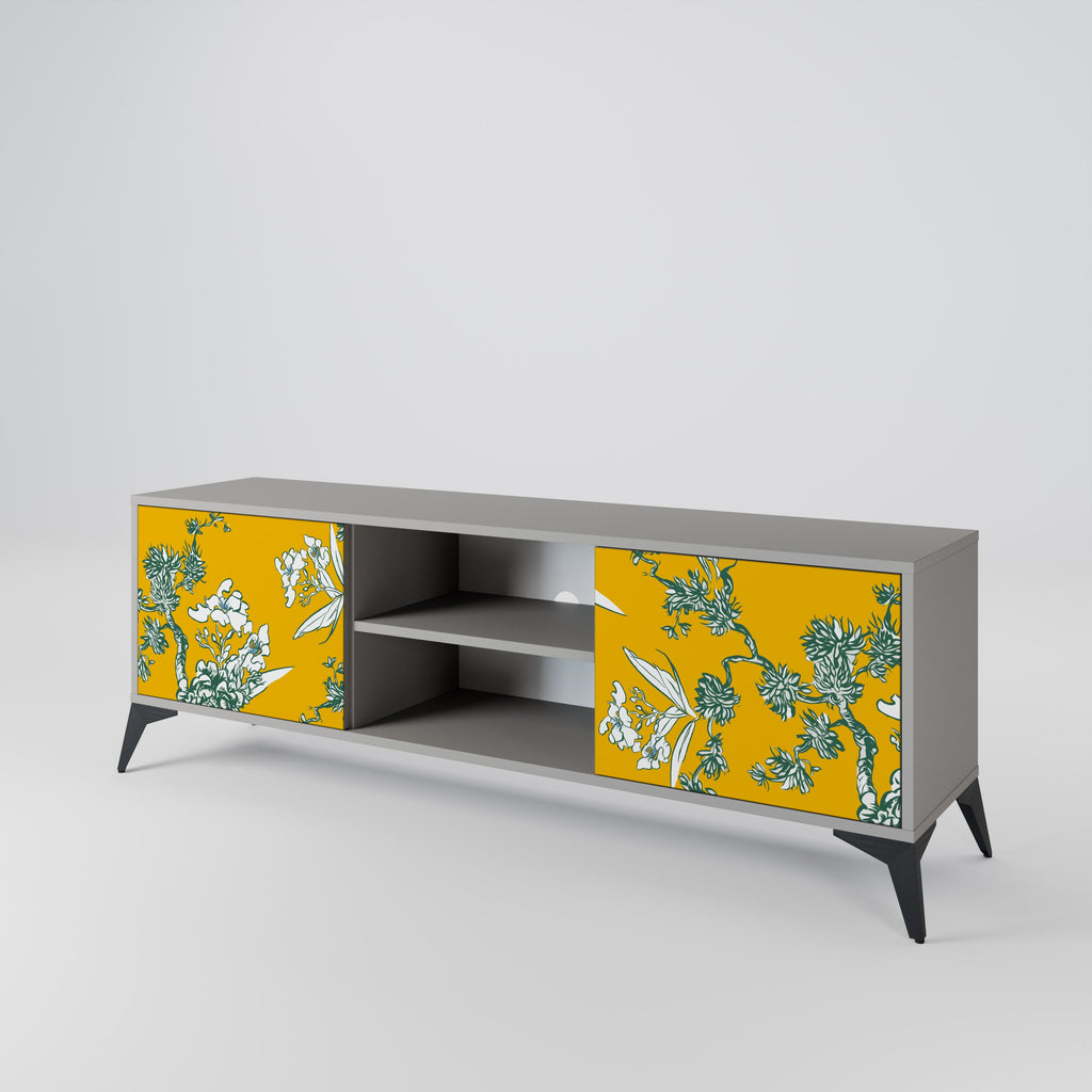 YELLOW CHINOISERIE TV-Lowboard mit 2 Türen in Grau