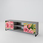 FRAGILE BEAUTY 2-Door TV Stand in Grey Finish