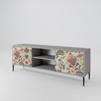ORGANIC FOLKLORE 2-Door TV Stand in Grey Finish